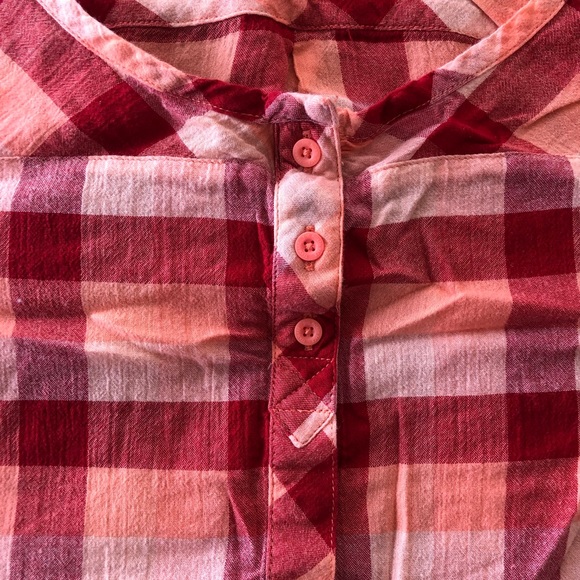 The North Face summer plaid camping outdoor blouse Womens M 100% organic cotton - Picture 3 of 9